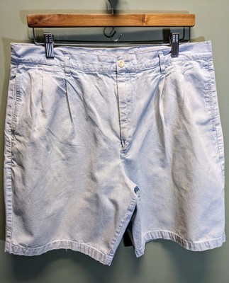 Vintage 90s GAP Pleated Stonewash Bleached Shorts Size 35 (Actual) Light Blue