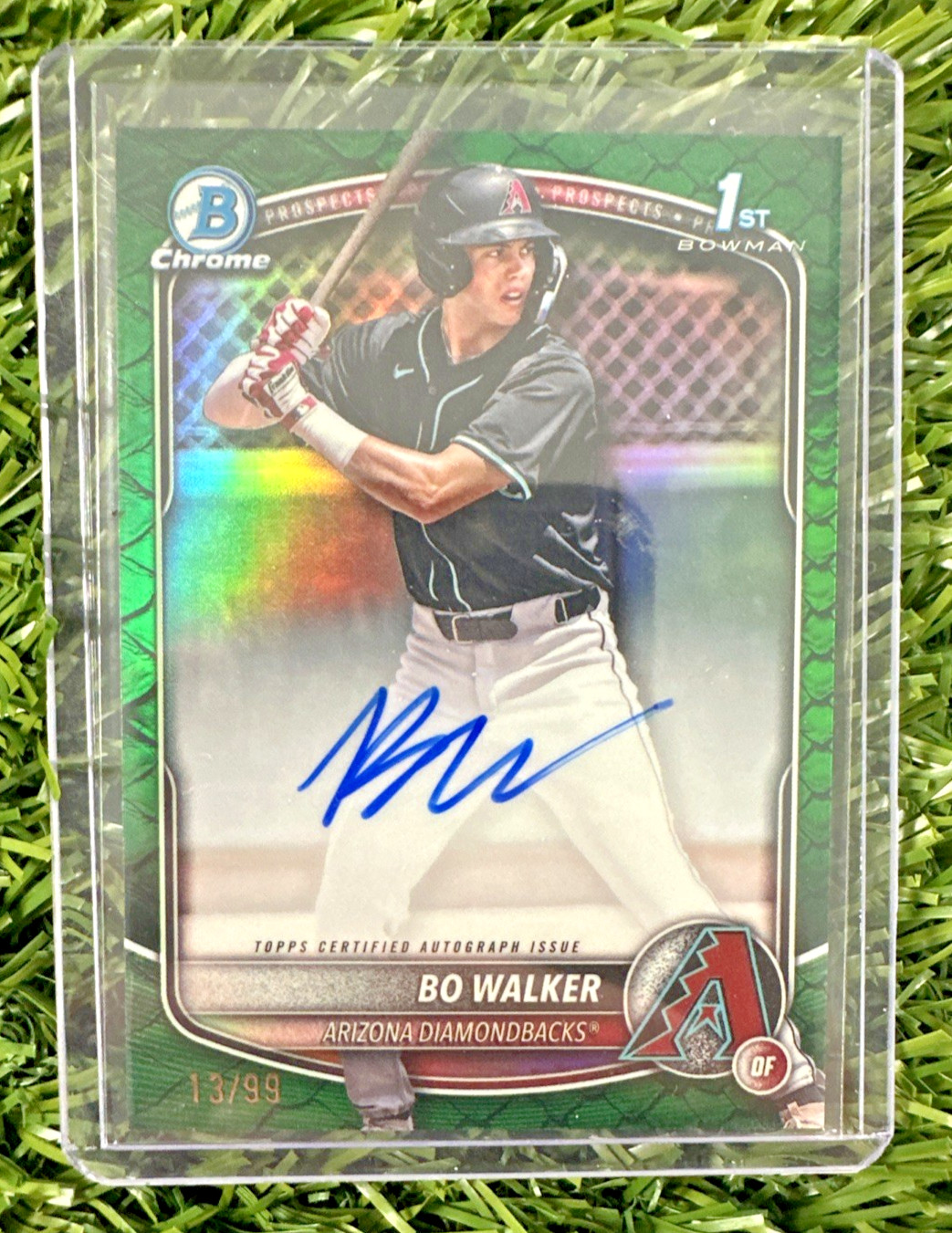2025 Bowman Chrome BO WALKER 1st Green Reptilian Refractor On Card Auto /99