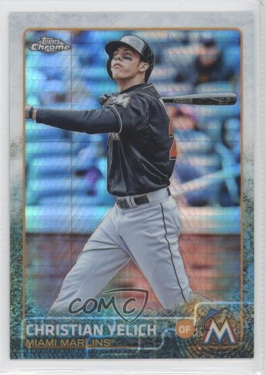 2015 Topps Chrome Prism Refractor Christian Yelich #48 d4v