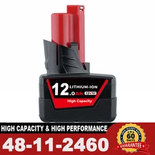 12V For Milwaukee M12 Lithium-ion 12.0AH Extended Capacity Battery 48-11-2460 US