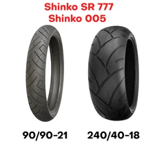 New Shinko 005 Advance Motorcycle Tire Set Front Rear 90 21" + 240/40-18 18"
