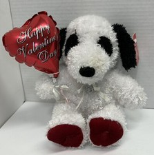 Dan Dee Happy Valentines Day Dog Plush Bow And Balloon 8 Inches D