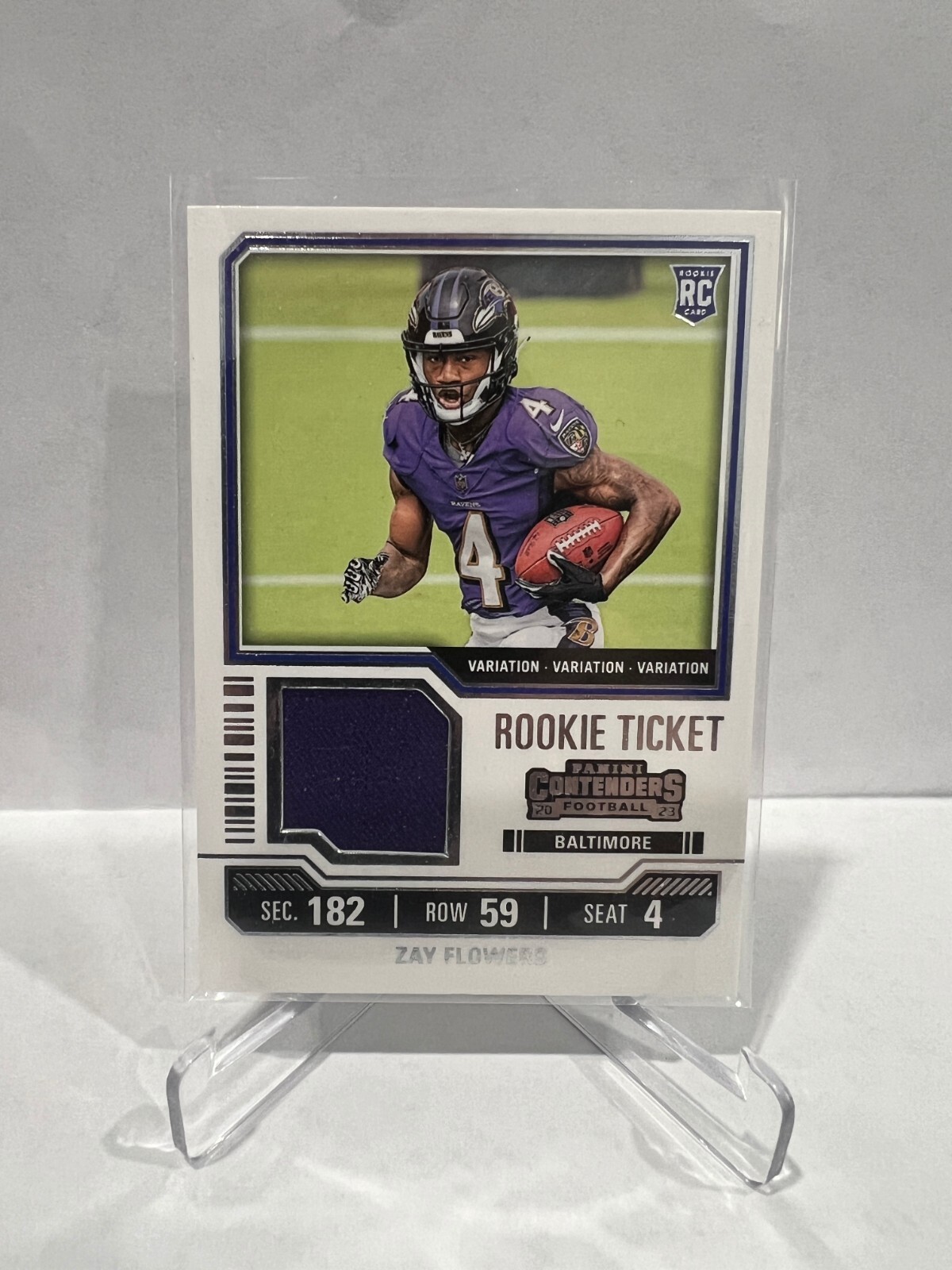 2023 Panini Contenders Zay Flowers Rookie Ticket Swatches Variations #TS39V