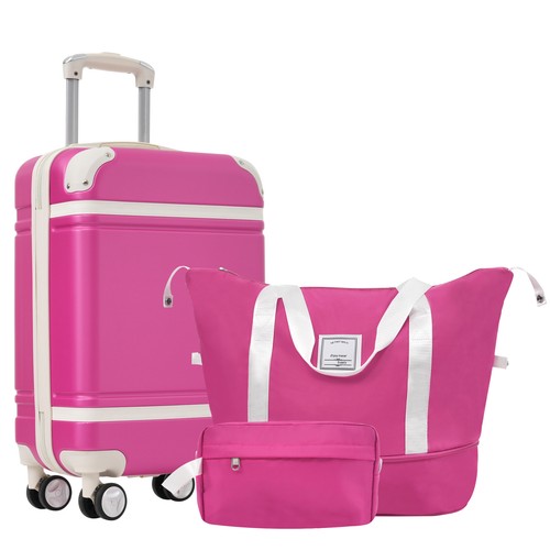 Hardshell Luggage Sets with Bags Carry-on Suitcase Double Spinner Wheels with TS