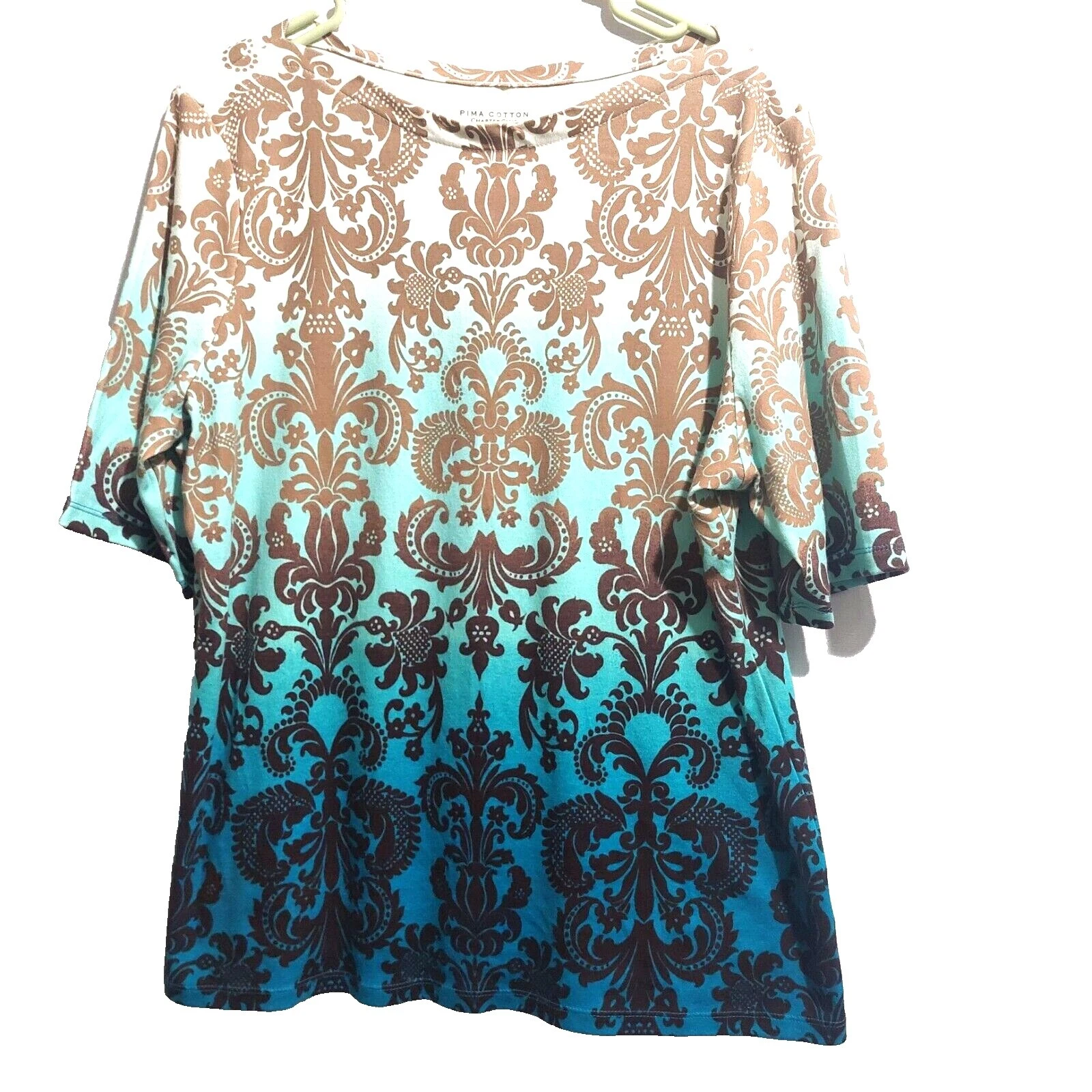 Top de algodón de Paisley Charter Club para Mujeres