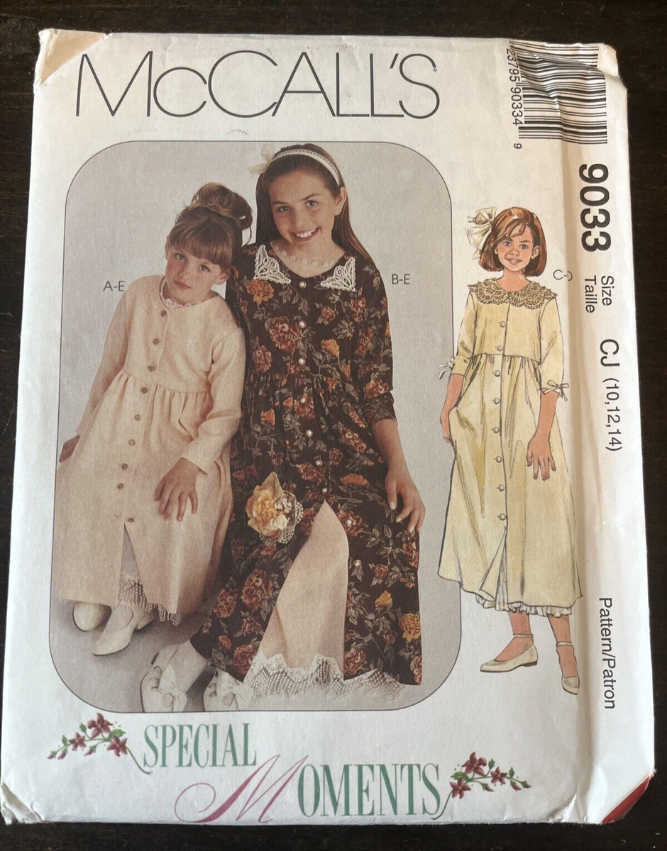 McCalls 9033 Vintage 90s Girls Dress Slip Size 10-14 Uncut
