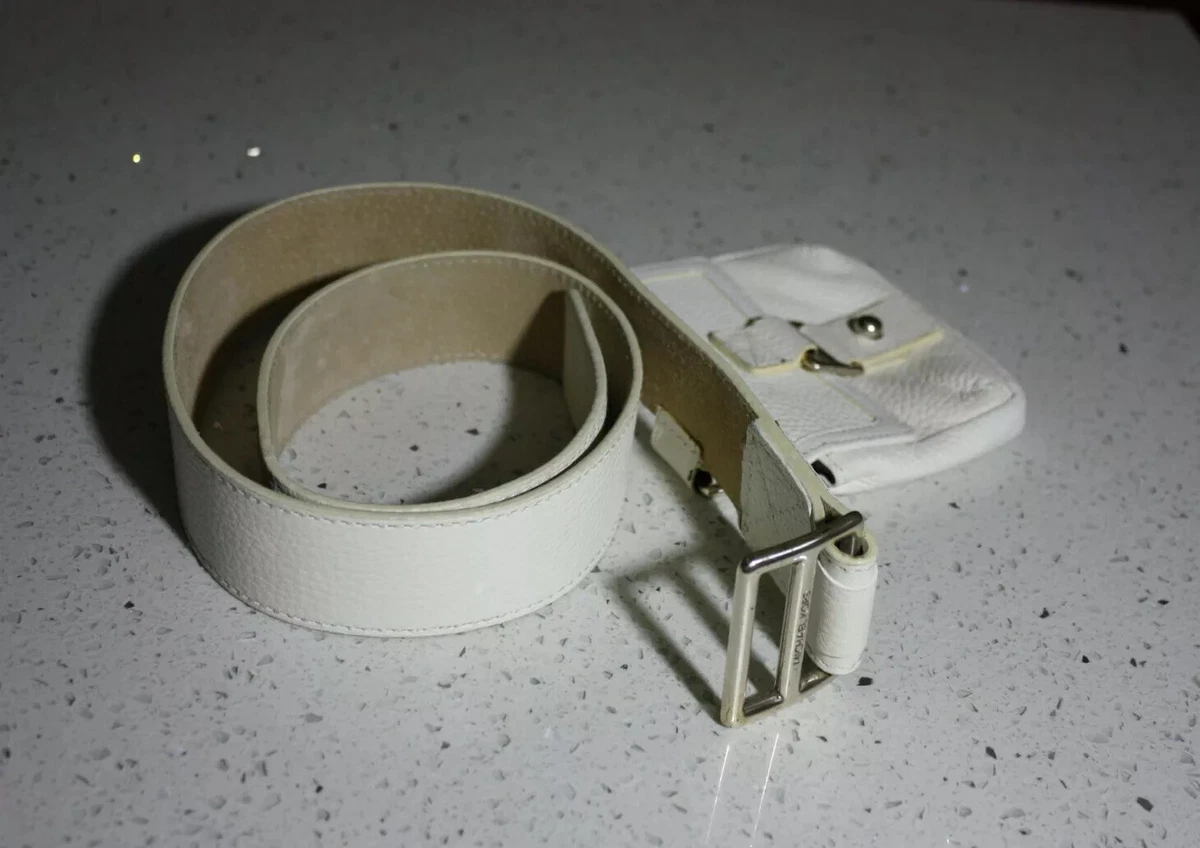 Michael kors Cream White belt With pouch Michael Kors, the Signature Logo Pull Chain Belt Bag... | Depop main image 2
