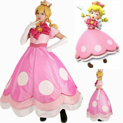 Toadette Princess Peach Peachette Women Cosplay Costume
