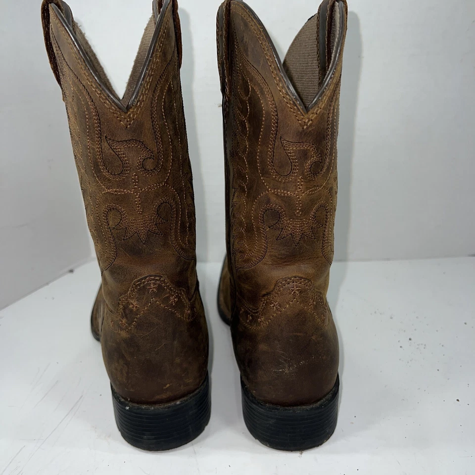 Botas de Vaquero Ariat Honor Wiggle Room Fit Juveniles Talla 2 Cuero Marrón Foto 4 de 4