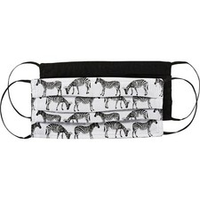 NEW  Reversible Cotton Face Mask  Two Ply Pleated  Zebra Pattern