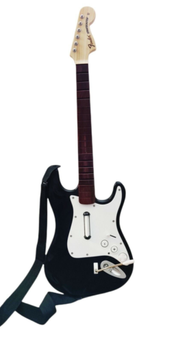 LOT guitare Wii Rock Band Harmonix Fender Stratocaster neuf avec dongle et sangle - Photo 1 sur 13