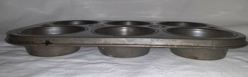 Old EKCO Chicago USA 7 x 10 Muffin Tin 6 Biscuit Cupcakes Baker Pan - Picture 6 of 12