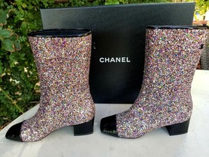 pink chanel boots