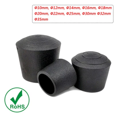 Dia 10mm-35mm Round Rubber Chair Table Feet Cap Furniture Tube Leg Tip Cover Pad