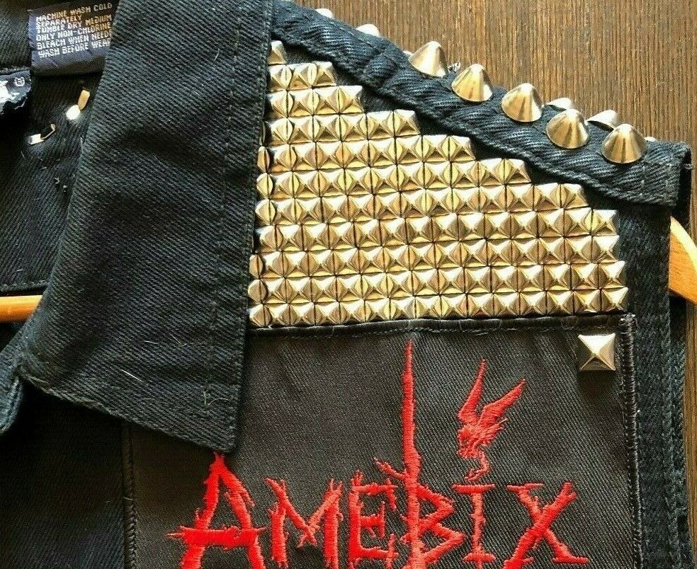 Studded Punk Black Metal Vest Kutte BELPHEGOR CANDLEMASS Studded Punk Black Metal Vest Kutte BELPHEGOR CANDLEMASS