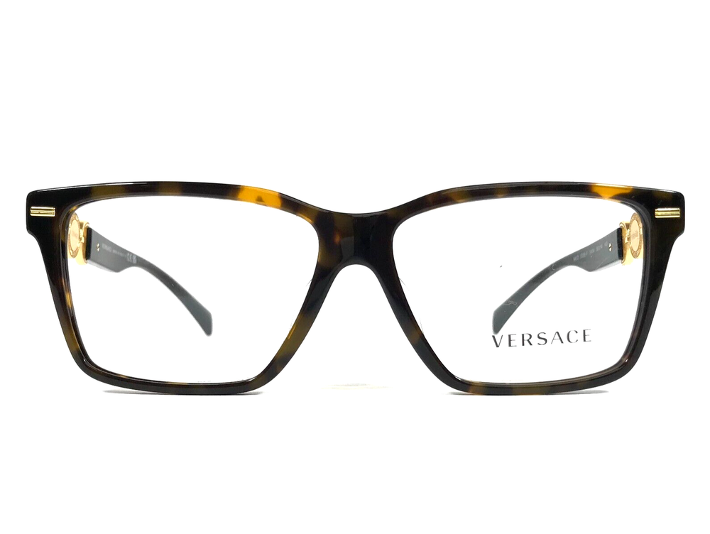 Versace Eyeglasses Frames MOD.3335-F 5404 Black Tortoise Asian Fit 56-14-140