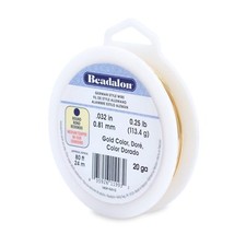 20 Gauge Beadalon Gold Silver Plate Round German Wire 1/4LB Spool - 80ft