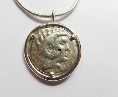 ancient coin jewelry with an Alexander the Great Silver Tetradrachm with chain
