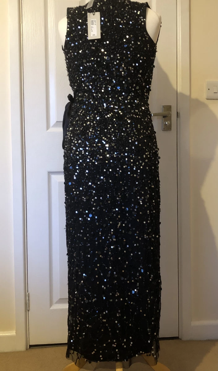 strapless open back dress Rent River Island Silver Tassel Bardot Sequin Mini Dress