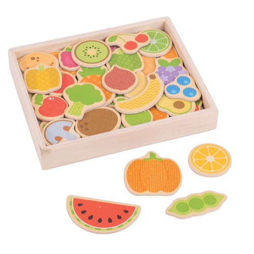 Bigjigs Toys Madera Frutas y Verduras Magnetismo, 35 Piezas, Incluye Caja de Almacenamiento - Imagen 2 de 2
