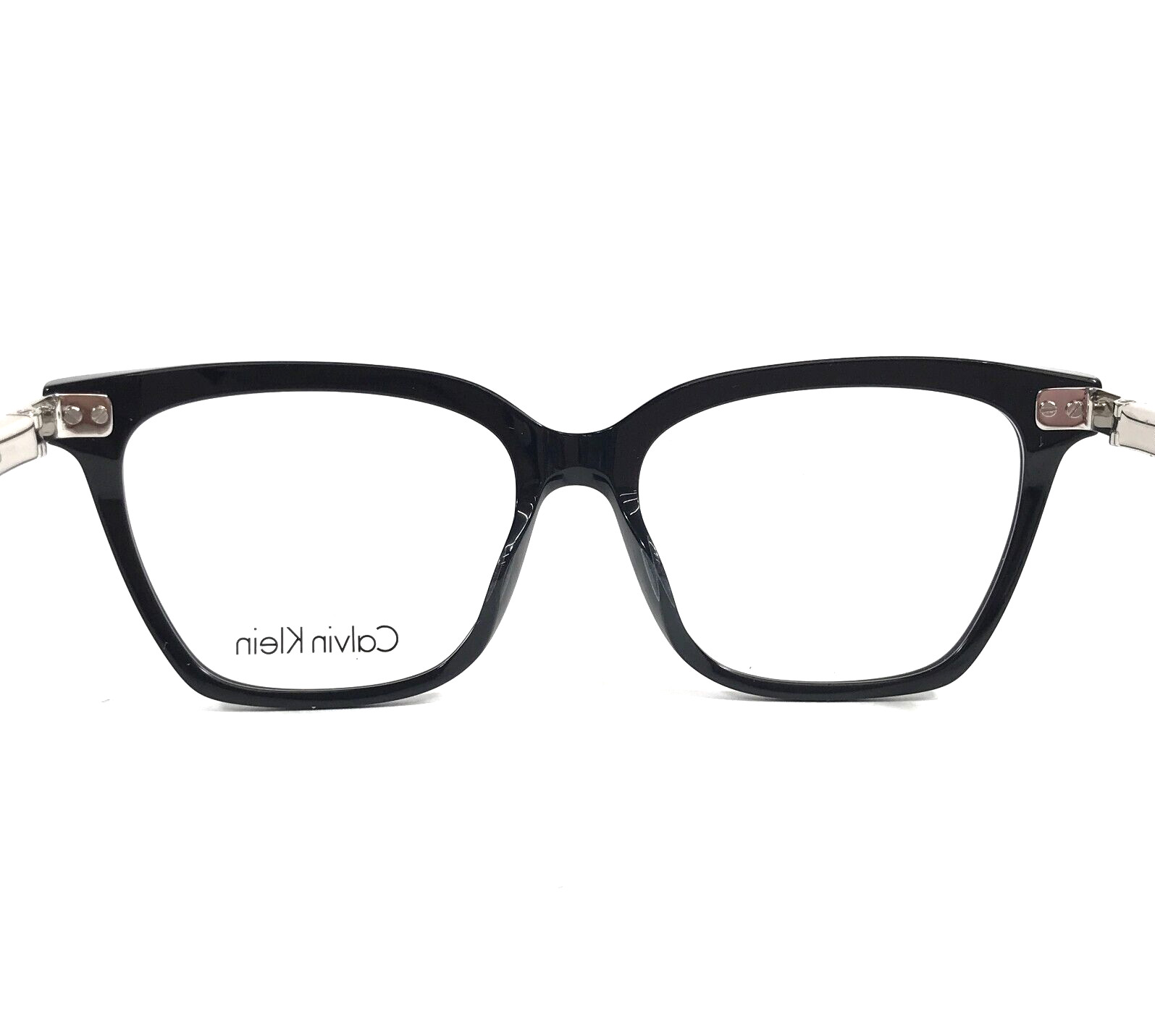 Calvin Klein Eyeglasses Frame CK22509 001 Shiny Black Silver Cat Eye 52-15-140 thumbnail 8