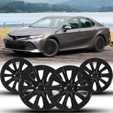 16" inch Hubcaps Steel Wheel Covers Black Snap On Replacement Set Of 4 R16 Tire