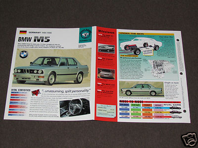1984-1988 BMW M5 (1987) Car SPEC SHEET BROCHURE PHOTO BOOKLET | eBay