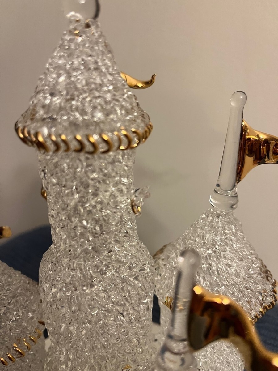 Disney Cinderella Blown Crystal Glass Castle Figurine Limited