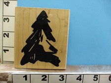 JRL designs Christmas pine tree landscape rubber stamp 2P