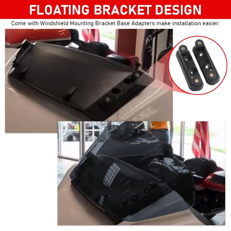 8" Windshield Windscreen Fit for Harley Touring CVO Street Glide 2023 2024 Smoke - Imagen 4 de 4