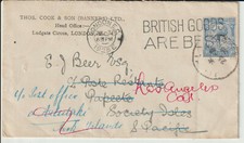 GB / THOS.COOK / PAPEETE / COOK IS./ 1925 GV COVER - RARE
