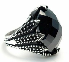 Mens 925 Sterling Silver Ring Size 10.75 Black Onyx