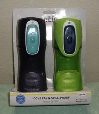 Contigo Kids 2 Pk 14 Oz Water Bottle ~ Leak & Spill Proof ~ Navy & Granny Smith