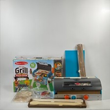 Melissa  Doug Wooden Deluxe Barbecue Grill Smoker Pizza Oven OPEN BOX