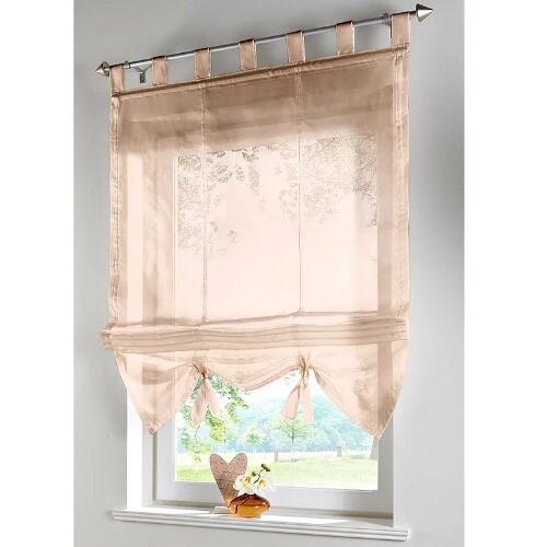 European Style Roman Hanging Curtains Sheer Window Voile Panel Lifting Curtain - Bild 6 von 35