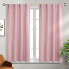Blackout Curtains 54 Inch Length - 38"W x 54"L Pack of 2 Baby Pink