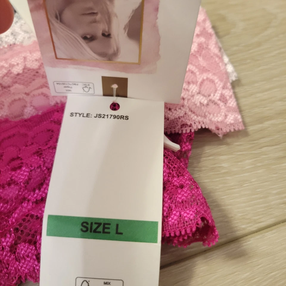 Jessica Simpson Tanga Bragas Ultra Coquetas Encaje 5 Pk Mujeres Talla Lg Rosa Teal Negro Foto 3 de 4