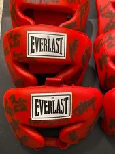 EVERLAST LEATHER BOXING HEADGEAR 10CT LOT ALI,FRAZIER, TYSON,LEWIS, PLEASE READ