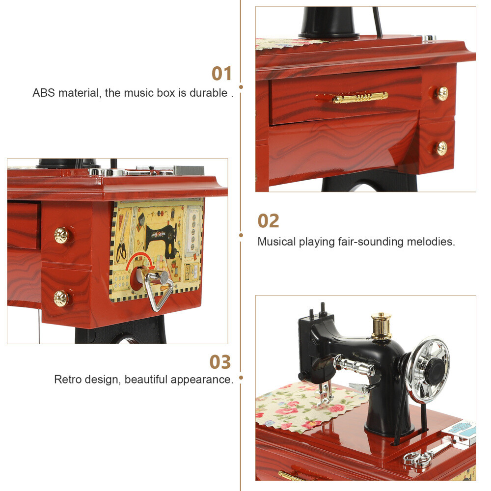 Vintage Sewing Music Box Musical Toy Sewing Machine Music