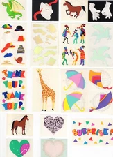 Vintage Mrs Grossman Stickers Lot -Holographic Unicorns Parasols Kites