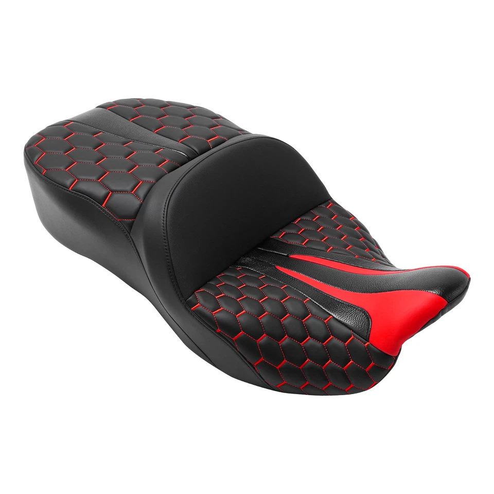 Asientos de conductor de pasajero rojo negro para Harley Touring Electra Glide 09-23 22 Foto 4 de 4