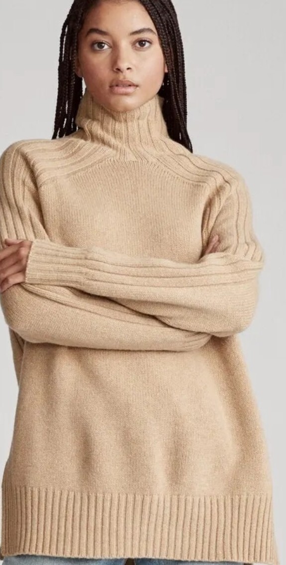 $198 Polo Ralph Lauren Friends Ribbed Turtleneck Sweater Wool