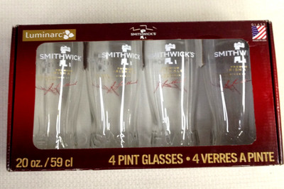 Smithwick's Premium Irish Ale Beer 1710 - 20 oz Glasses - Set of 4 - Brand New