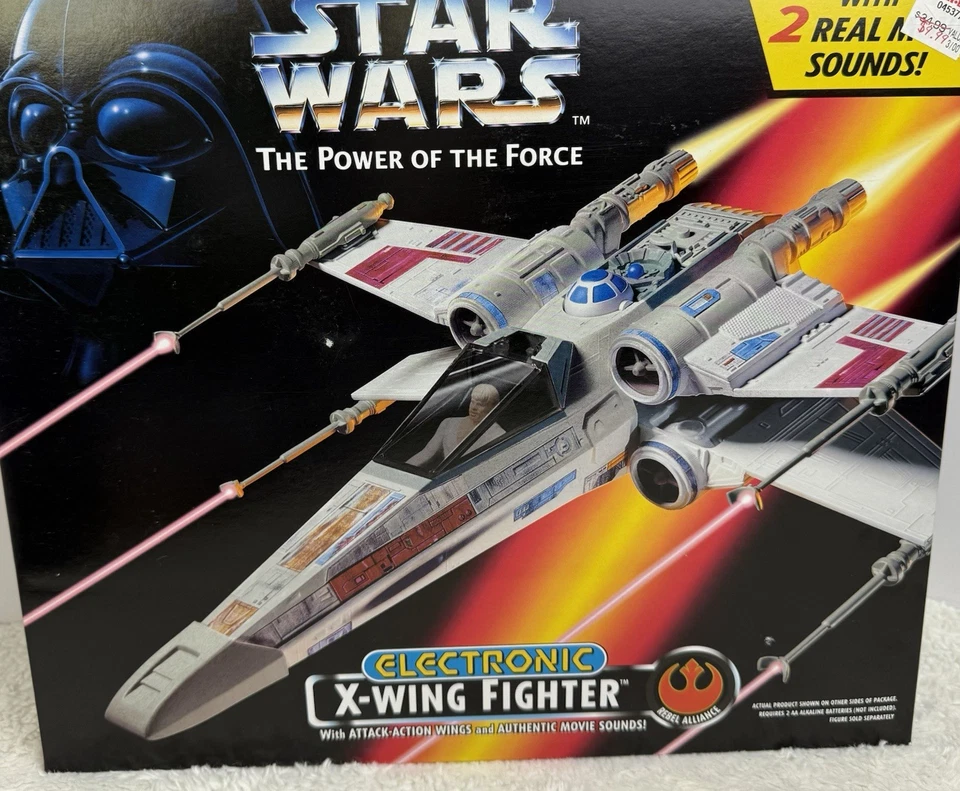 Star Wars Electronic X-Wing Fighter Machine Vehicle POTF 1995 Kenner NUEVO Sellado Foto 2 de 4