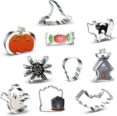 Großes Set Halloween Ausstechformen - 10-teilig - Rostfrei