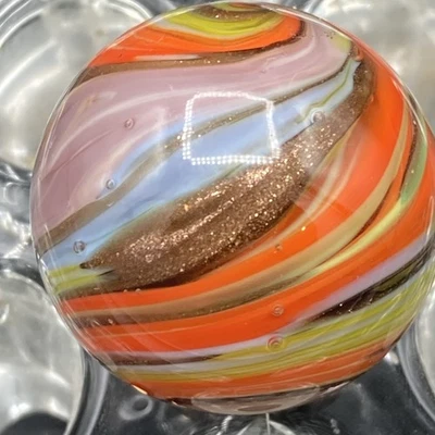Contemporary Marbles 1.05” Onion Skin Sweet Swirl Cool Colors V118 - Image 1 of 4