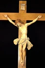 ANTIQUE 20" ANRI HAND CARVED WOOD CATHOLIC JESUS WALL CRUCIFIX CROSS SCULPTURE