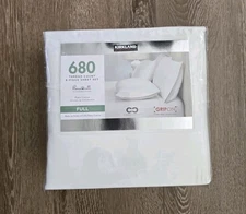 Kirkland Signature 680 Thread Count 6-piece Sheet Set, Full, Bright White New!