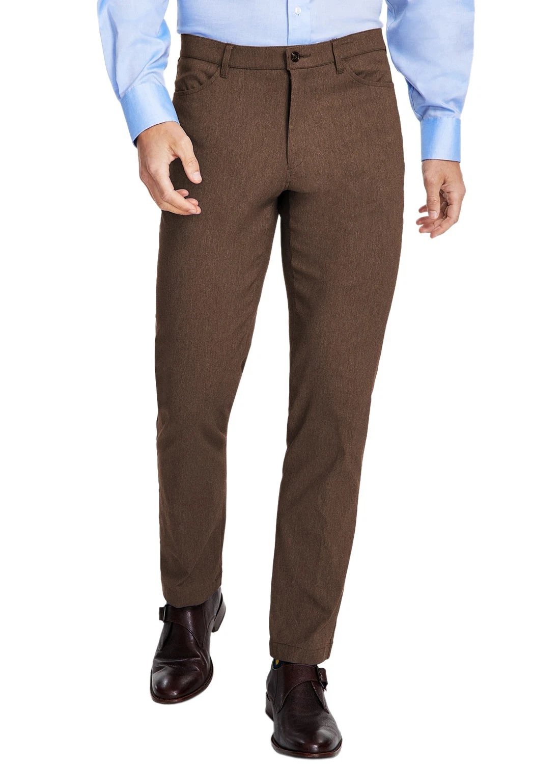 Tommy Hilfiger Mens Modern Fit TH Flex Four-Pocket Pants 38W x 34L Tobacco - NWT