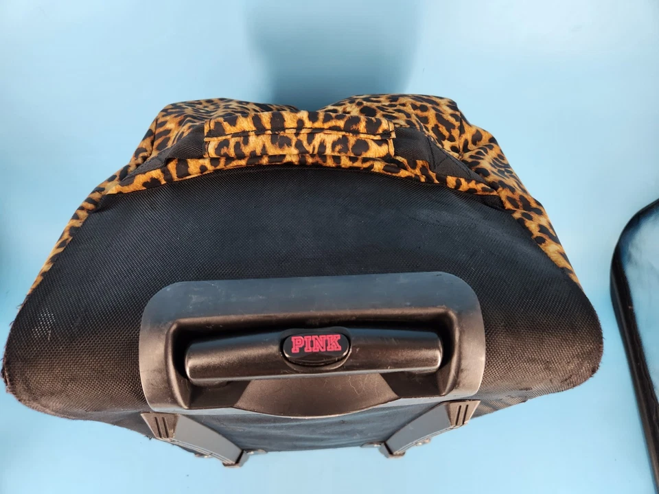 Victoria’s Secret PINK Black Leopard Luggage Wheelie Suitcase - Rare Find - Image 2 of 4